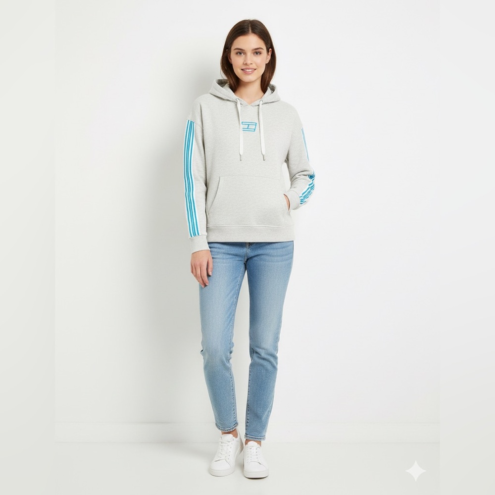Tommy Hilfiger Cream Hoodie with Black Trim